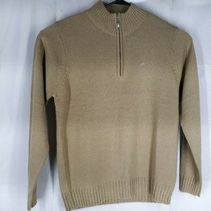 Greenland Mens Sweater 1/4 zip Pullover L Wool